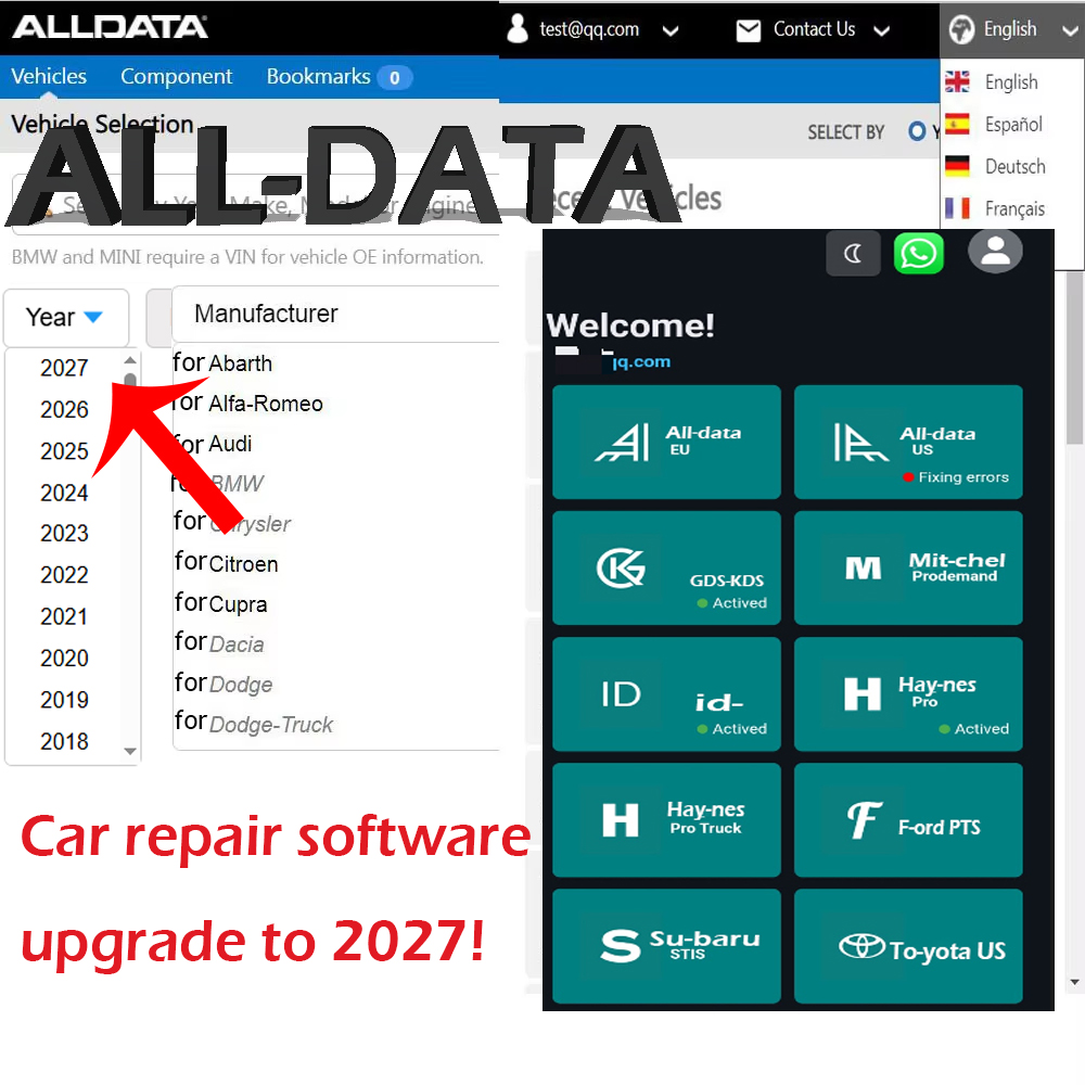 Workshop Tools Online - حساب ALL-DATA عبر الإنترنت لعام 2027